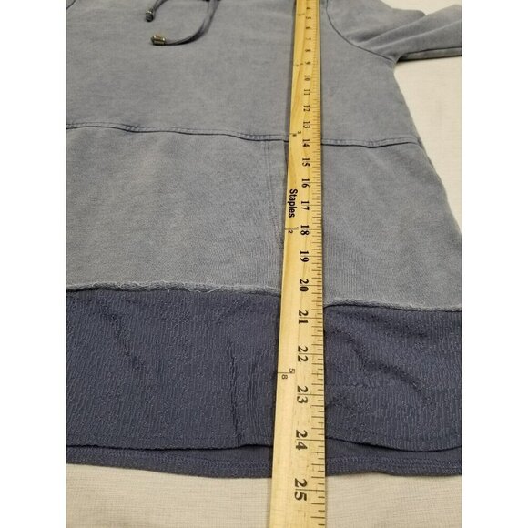 Soft Surroundings Womens Hooded Pullover Top PM Blue Cotton/Polyester Blend - Picture 7 of 13